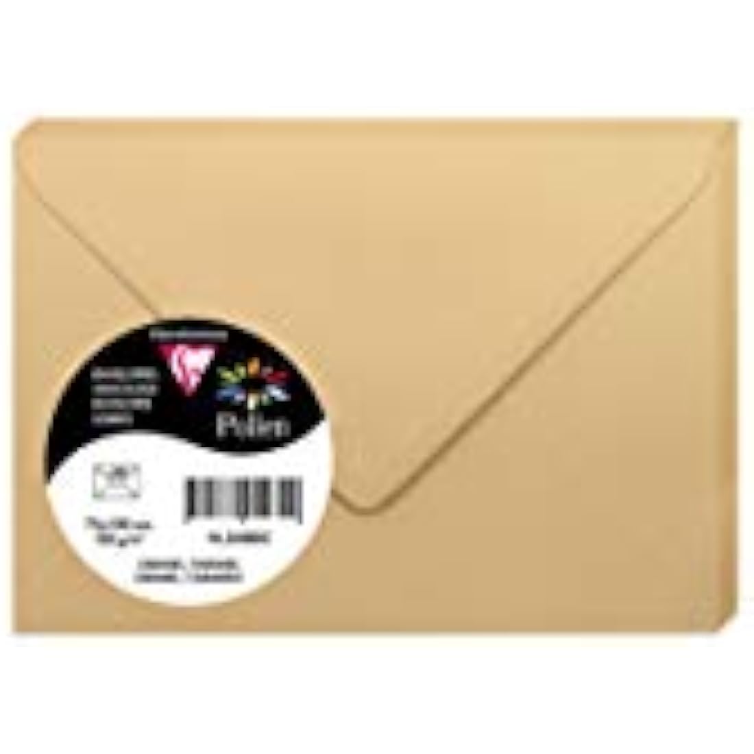 Clairefontaine - Ref 5480C - Pollen Envelopes (Pack of 20) - 75 x 100mm Sized, 120gsm Paper, Gummed Seal, Inkjet & Laser Printer Compatible, Acid Free - Caramel