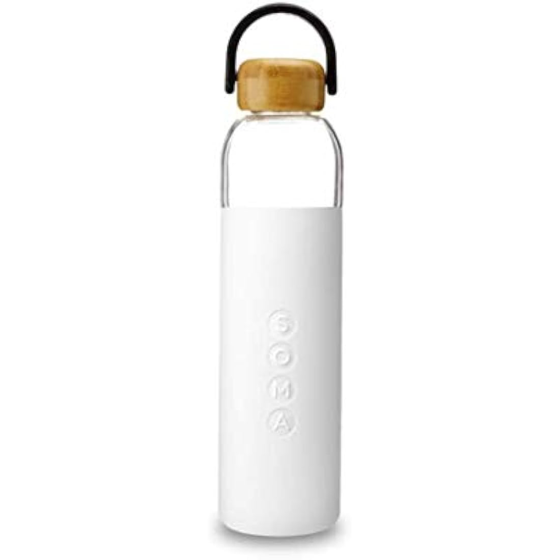 Soma Glass Water Bottle, Eco-Friendly Alternative (White, 24oz/740ml)