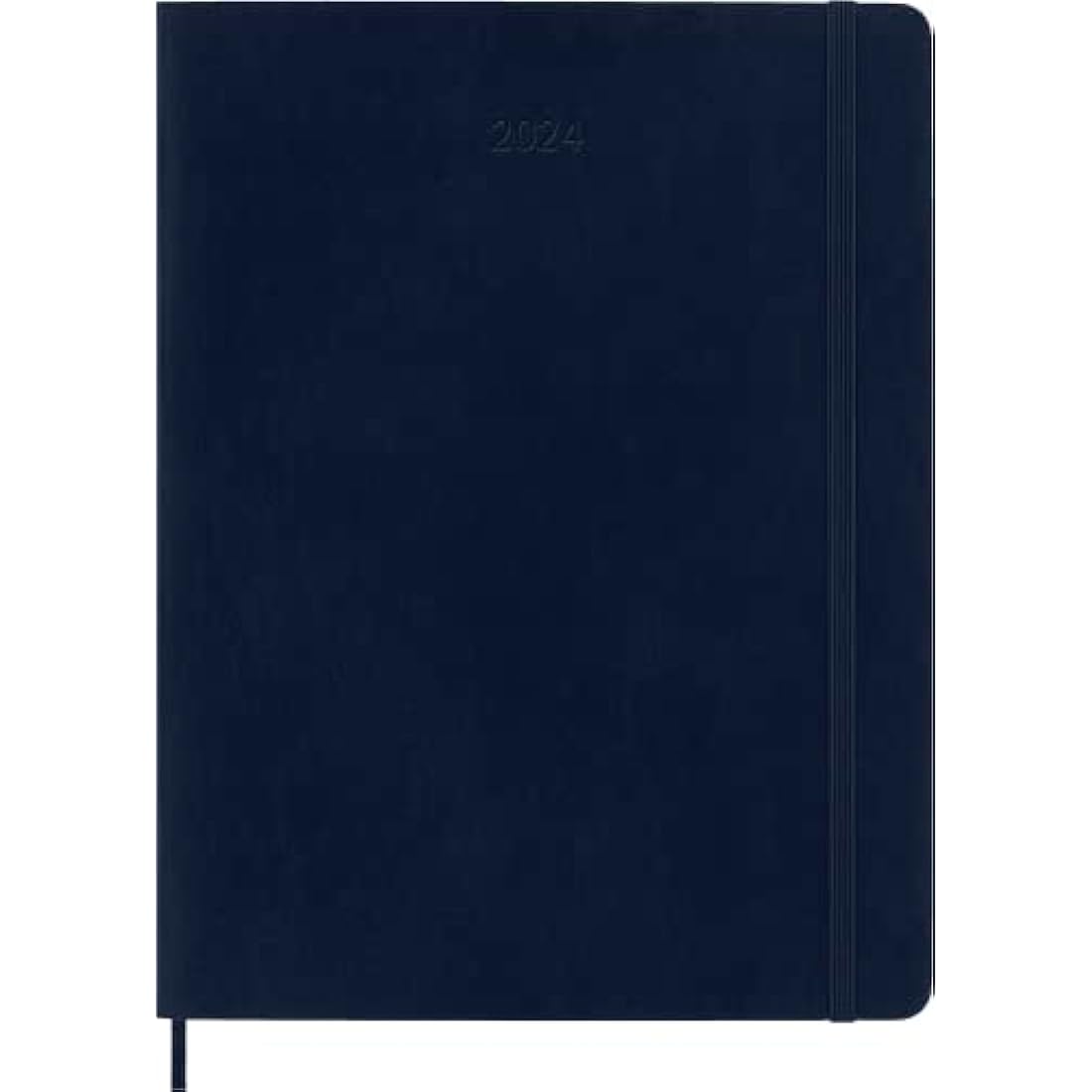 Moleskine Weekly Agenda with Space for Notes 12 Months 2024, Agenda 2024, Size XL 19x25, Soft Cover and Elastic Closure, Colour Sapphire Blue