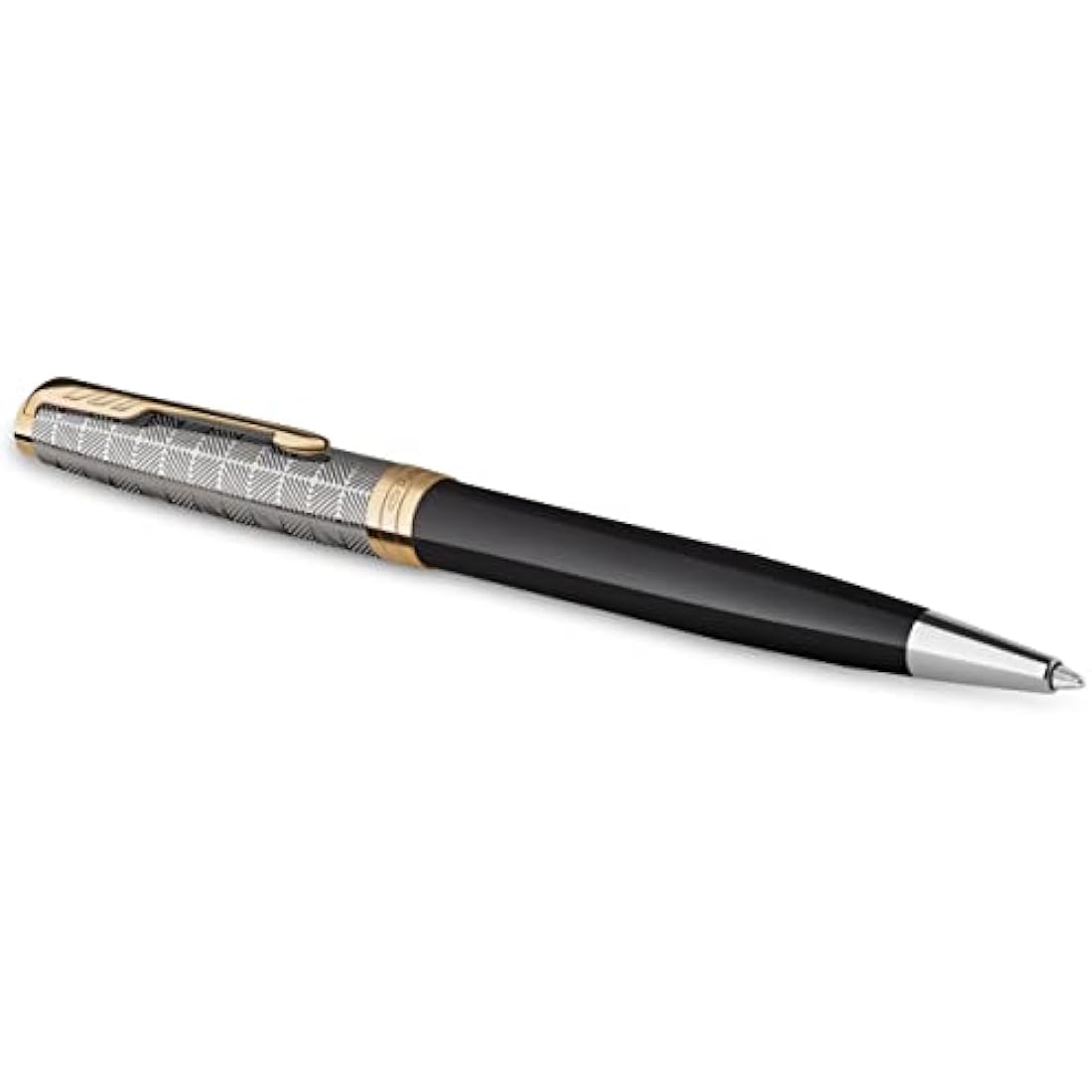 PARKER Sonnet Ballpoint Pen | Premium Metal and Black Gloss Finish with Gold Trim | Medium Point with Black Ink Refill | Gift Box