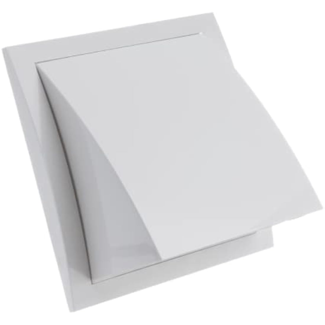 Ø 150mm / 6'' Cowled Duct Cover with Gravity Flap - Ventilation Grille with Rain and Wind Protection - External Air Vent Covers - ABS Plastic White