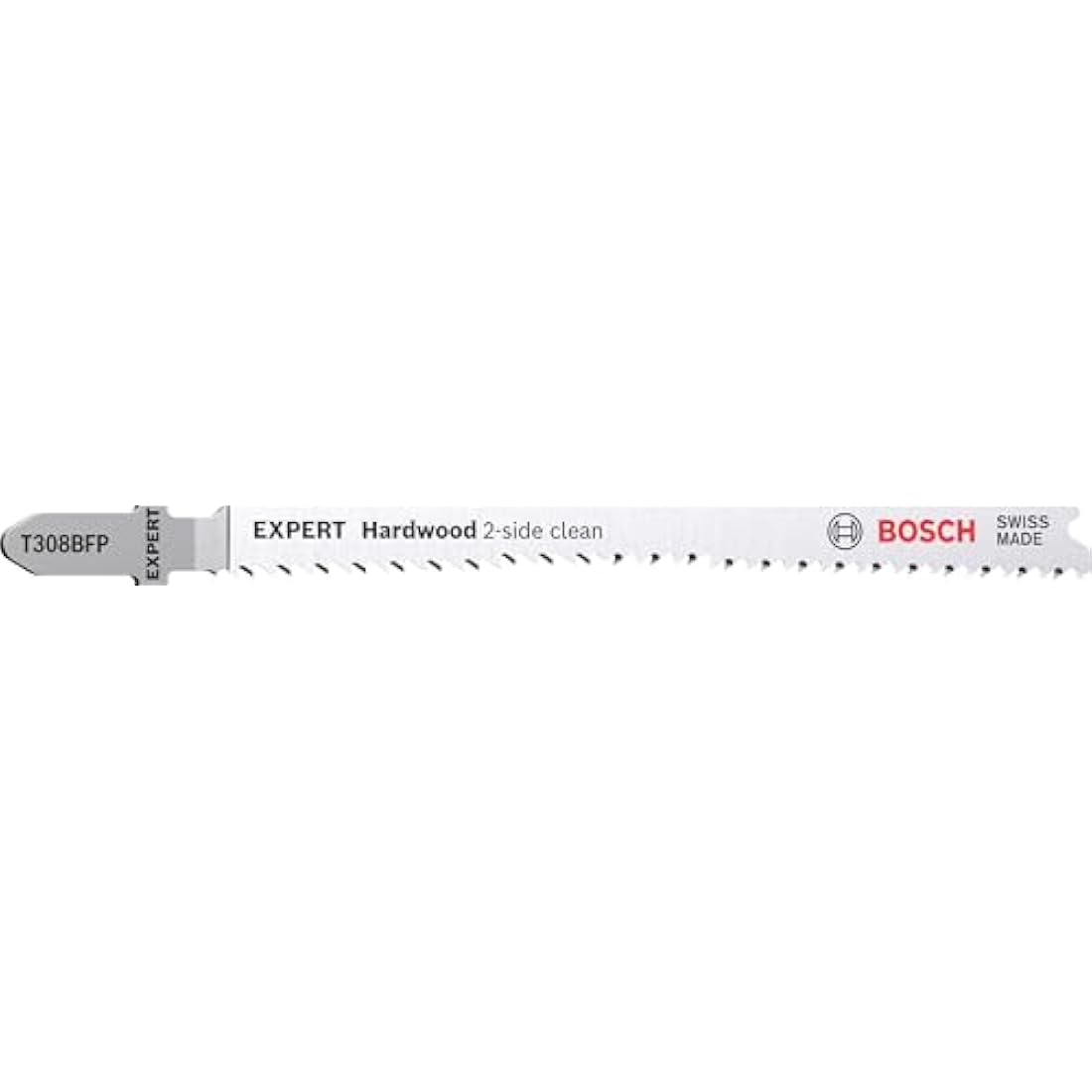 Bosch 5x EXPERT Hardwood 2-side clean T308BFP Jigsaw Blade (for Plastic coated boards, Kitchen countertop, Length 117 mm, Professional Accessory Jigsaw)