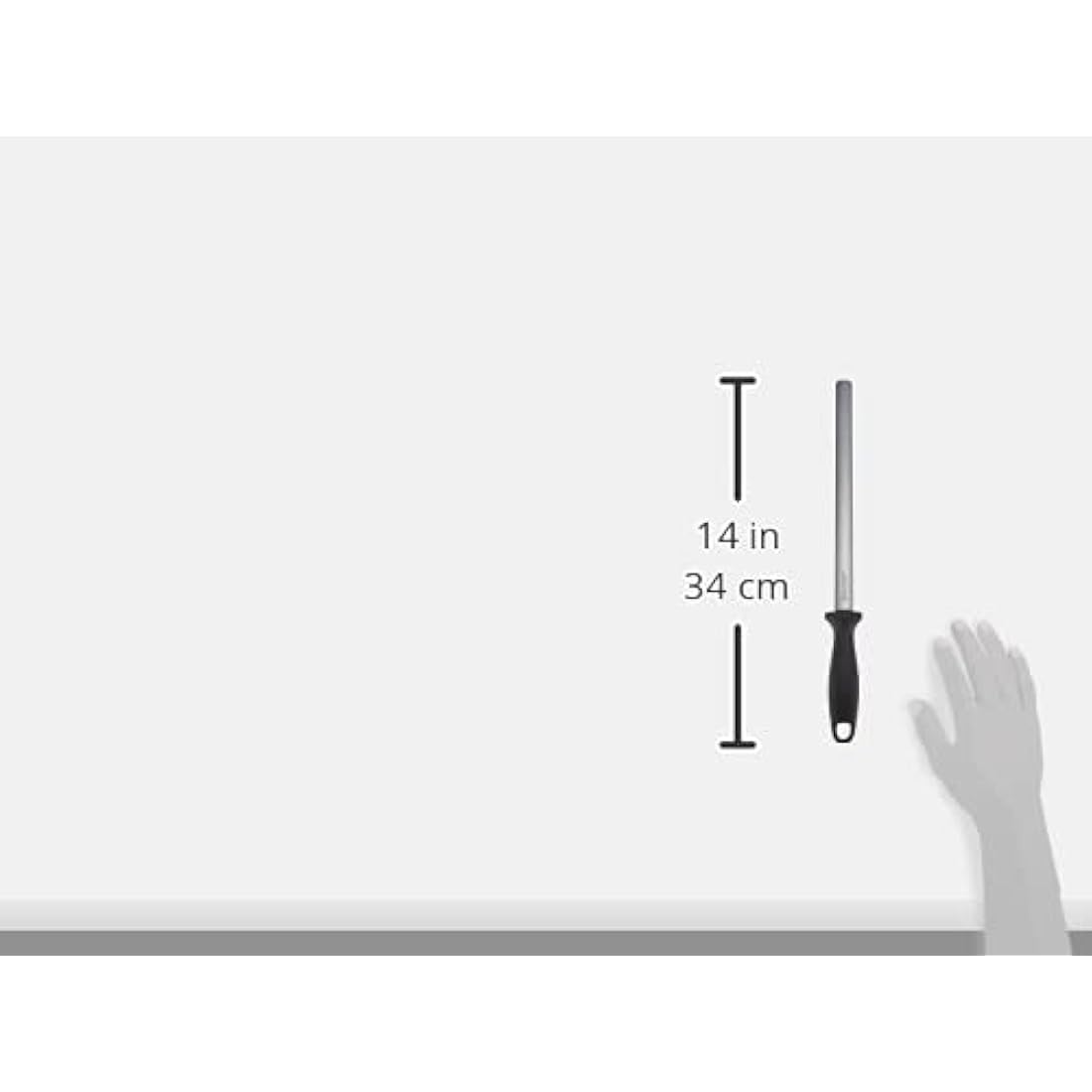 Zwilling Sharpening Steel with Diamond Coating, Oval, Length: 26 cm, Black Plastic Handle with Hanging Eyelet,Black, Silver