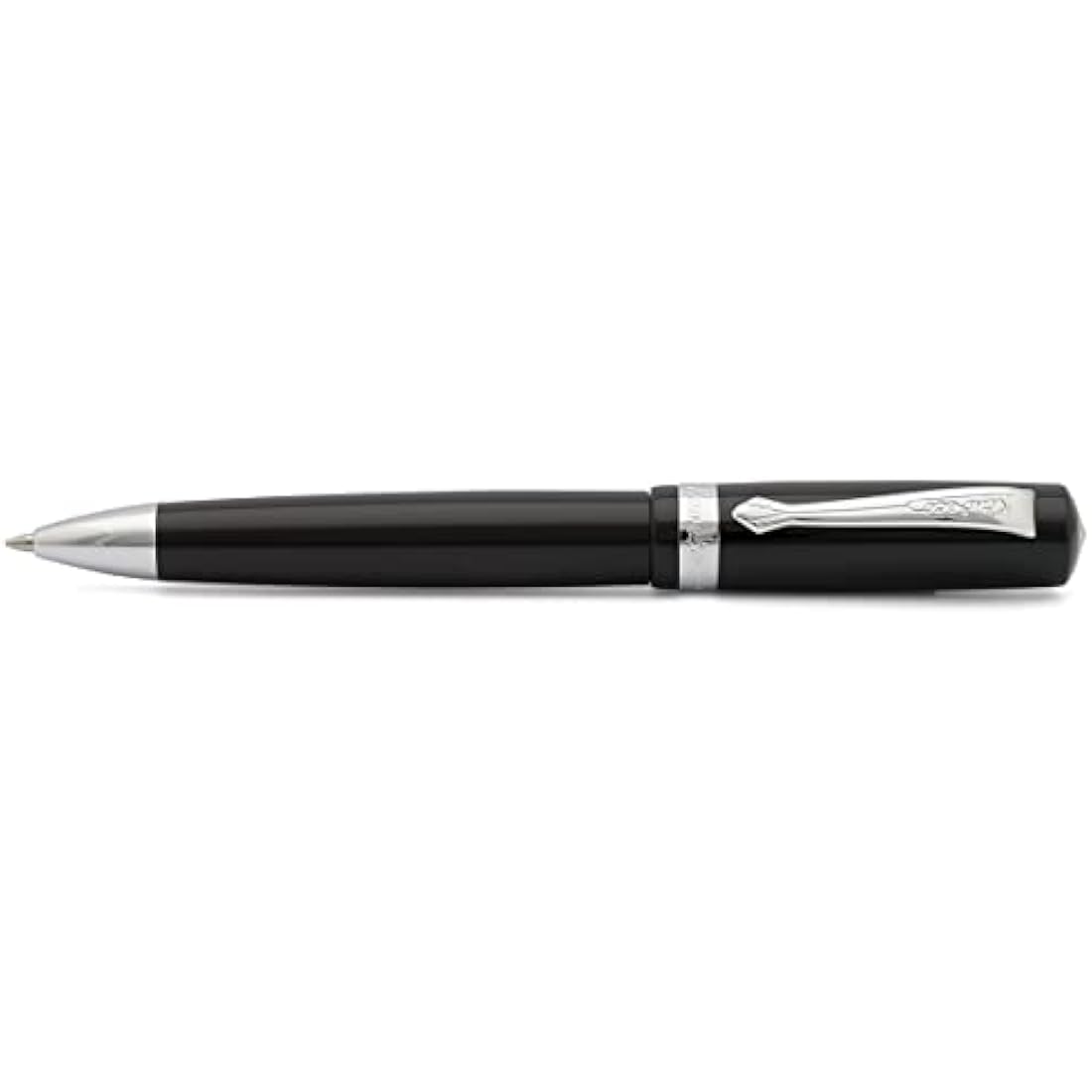 Kaweco STUDENT Ball Pen Black I Retractable Ballpoint Pen in Classic Design with Standard G2 Refills I Acrylic Ball Pen 13cm in Black with Silver Details