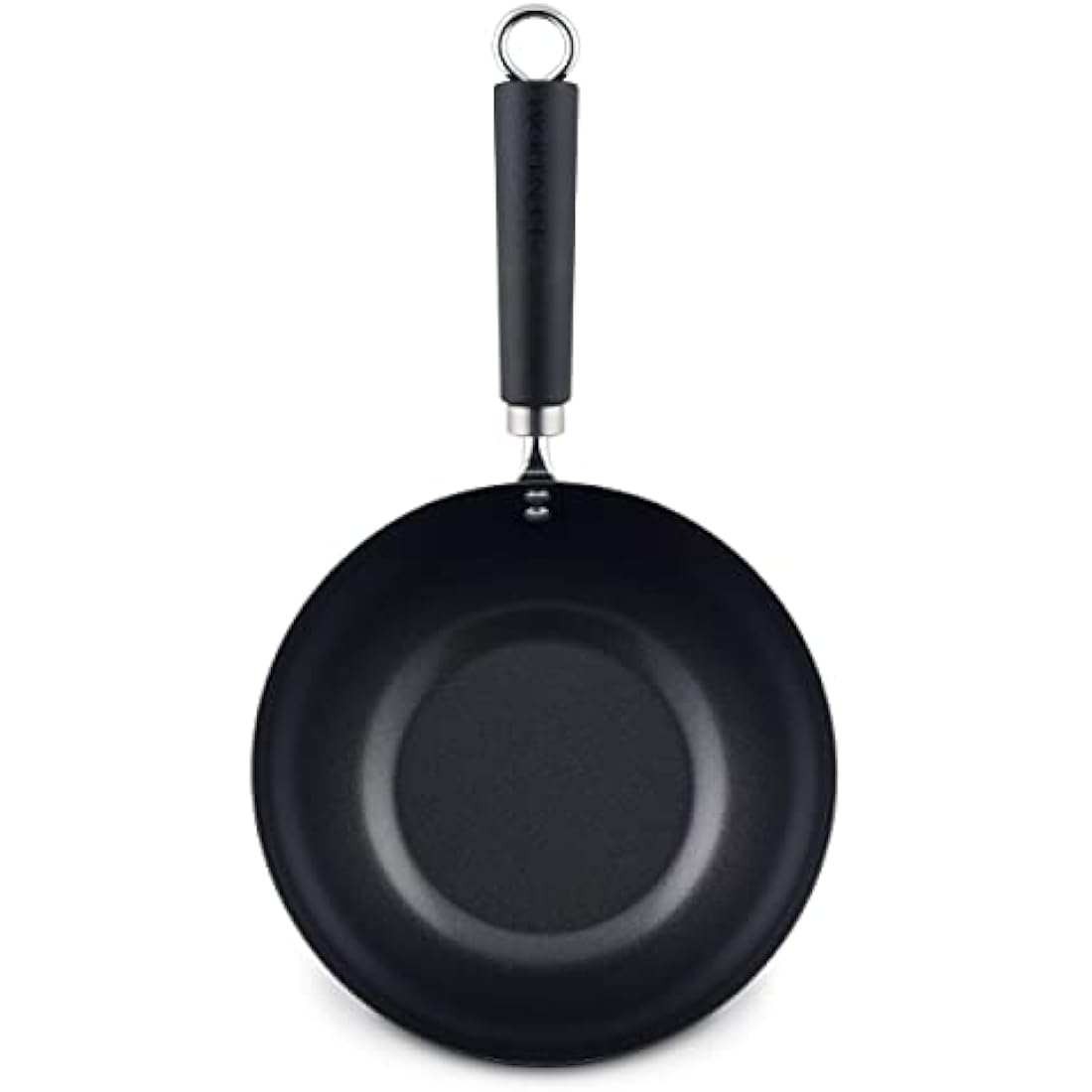 Ken Hom Carbon Steel Mini Wok, 20cm, Excellence, Induction Hobs Suitable/Metal Tool Safe/Phenolic Handle, Includes 1 x Chinese Wok Pan, KH420001