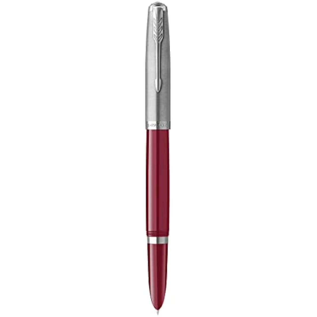 Parker 51 Fountain Pen | Burgundy Barrel with Chrome Trim | Fine Nib with Black Ink Cartridge | Gift Box