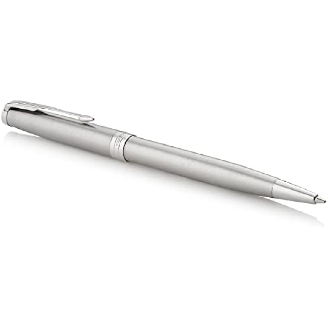 Parker Sonnet Ballpoint Pen | Stainless Steel with Palladium Trim | Medium Point Black Ink | Gift Box