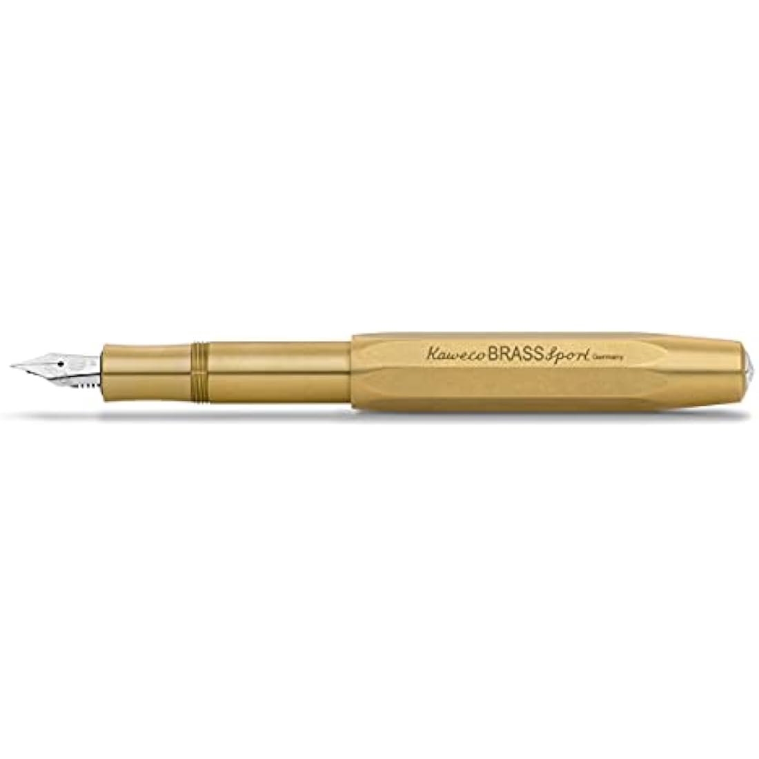 Kaweco BRASS SPORT Fountain Pen I Exclusive Brass Reservoir Pen for Ink Cartridges Including Retro Metal Box I Writing Instrument 13 cm I Nib: B (Broad)