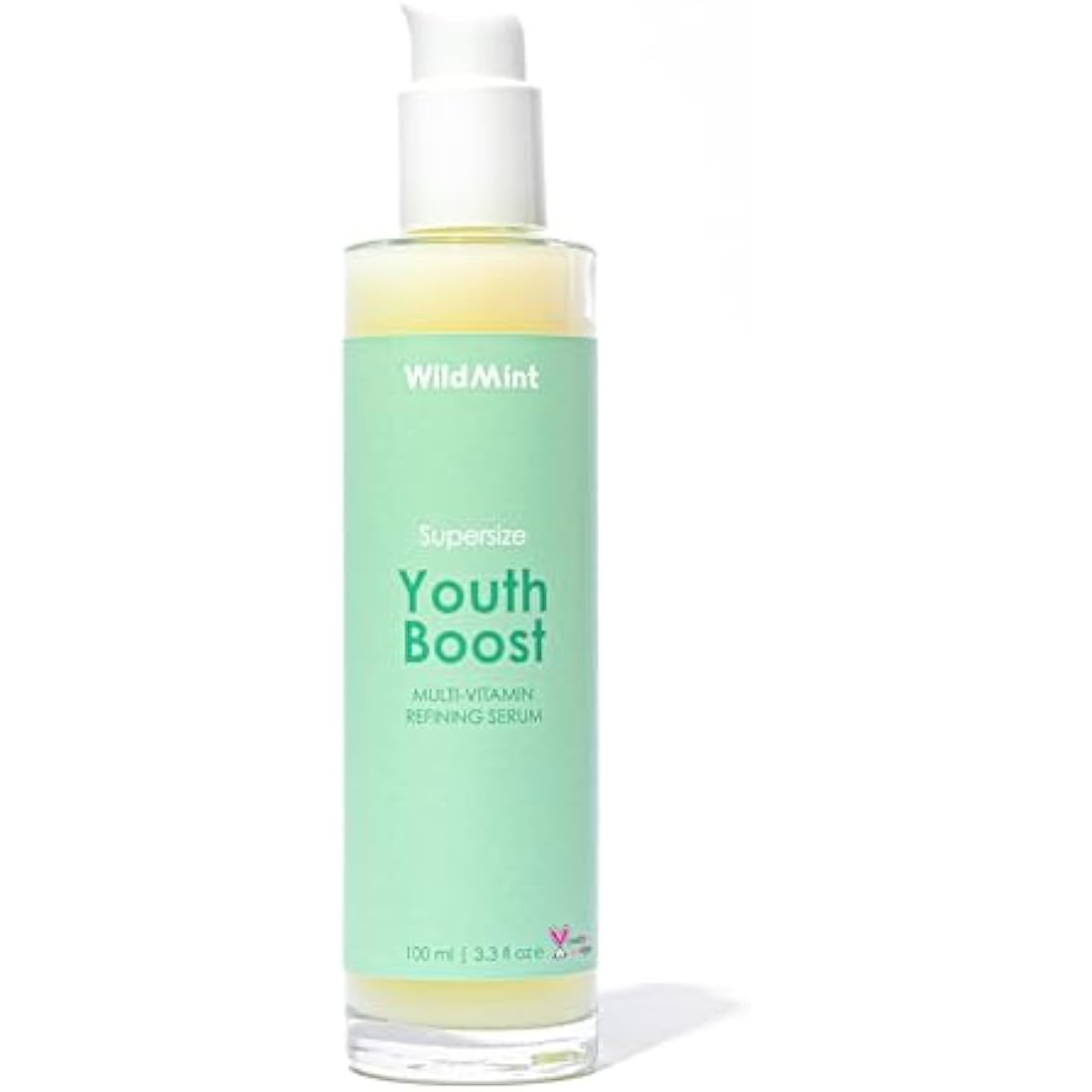 WildMint Youth Boost Natural Face Serum | Hydrating Anti-Aging Serum for Sensitive, Dry, Mature & Menopause Skin | Hyaluronic Acid & Vitamin C | UK Made Vegan & Cruelty-Free Skincare | 100ml