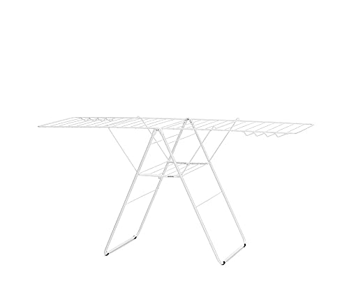 Brabantia HangOn Laundry Drying Rack (25m / Fresh White) Compact, Foldaway, Adjustable Indoor Stainless Steel Clothes Horse