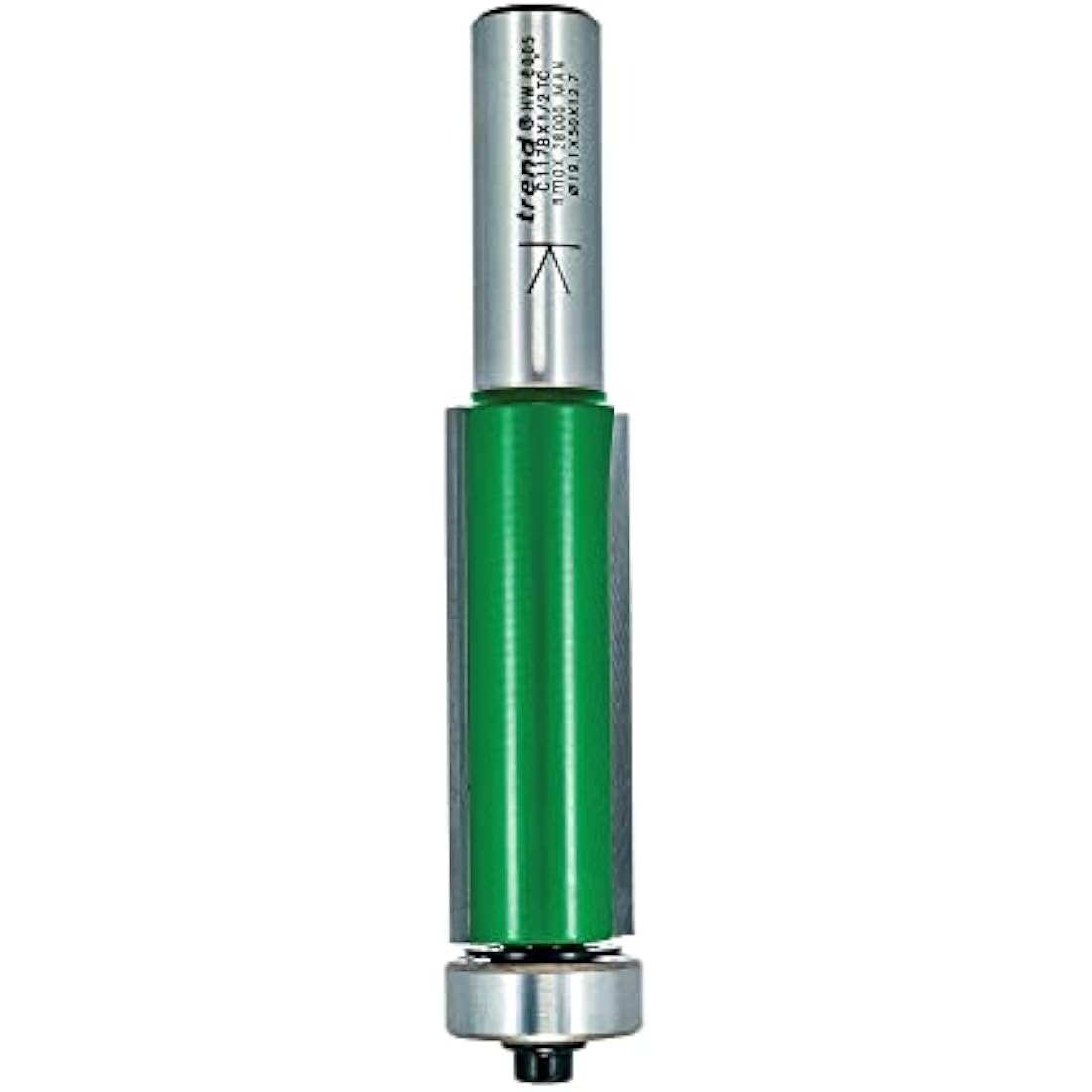Trend CraftPro Guided Trimmer Router Cutter Bit, 1/2 Inch Shank, 19.1mm Cut Diameter & 50mm Cut Length, Tungsten Carbide Tipped, C117BX1/2TC