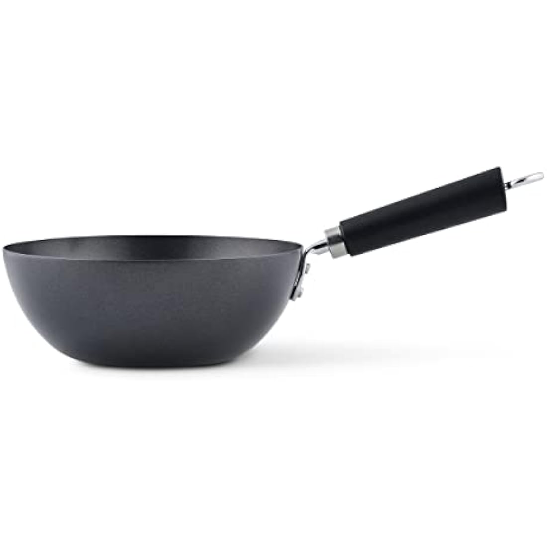 Ken Hom Carbon Steel Mini Wok, 20cm, Excellence, Induction Hobs Suitable/Metal Tool Safe/Phenolic Handle, Includes 1 x Chinese Wok Pan, KH420001