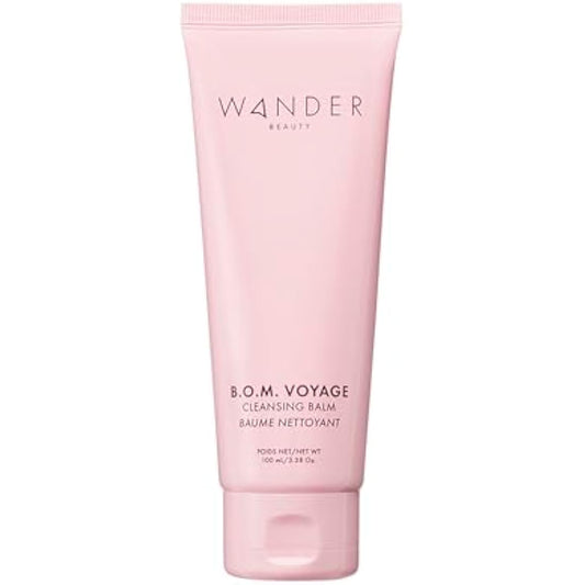 Wander Beauty B.O.M Voyage Cleansing Balm - Melt Away Cleanser and Makeup Remover for Eyes & Face - Cleansing Balm Makeup Remover - Nourishing Face Wash - Transforming Balm to Oil to Milk Cleanser