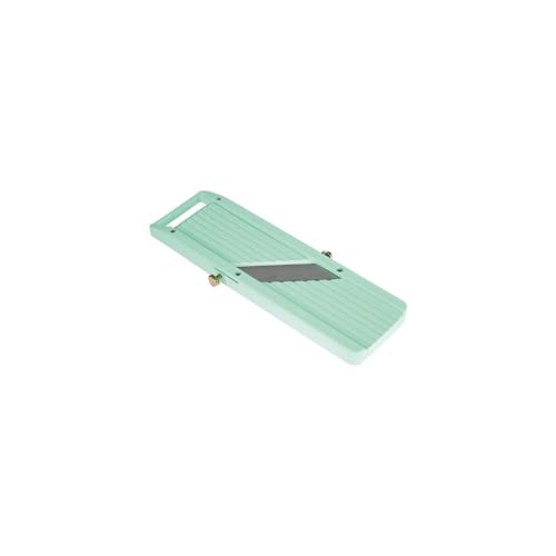 Vogue Kitchen Mandoline, Sage - D445, 3 Interchangeable Blades, Safety Guard, ABS Plastic, 0.68lbs, 9.0x30.5x2.5cm