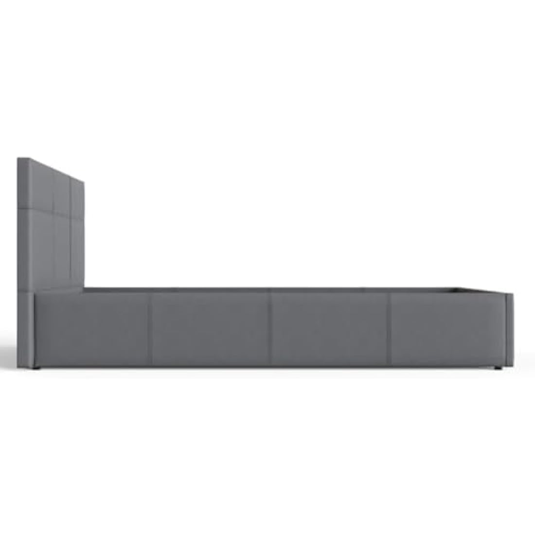 GFW Classic Leather Upholstered Ottoman Storage Bed With Gas Side Lift & Under Bed Storage, Single, Grey