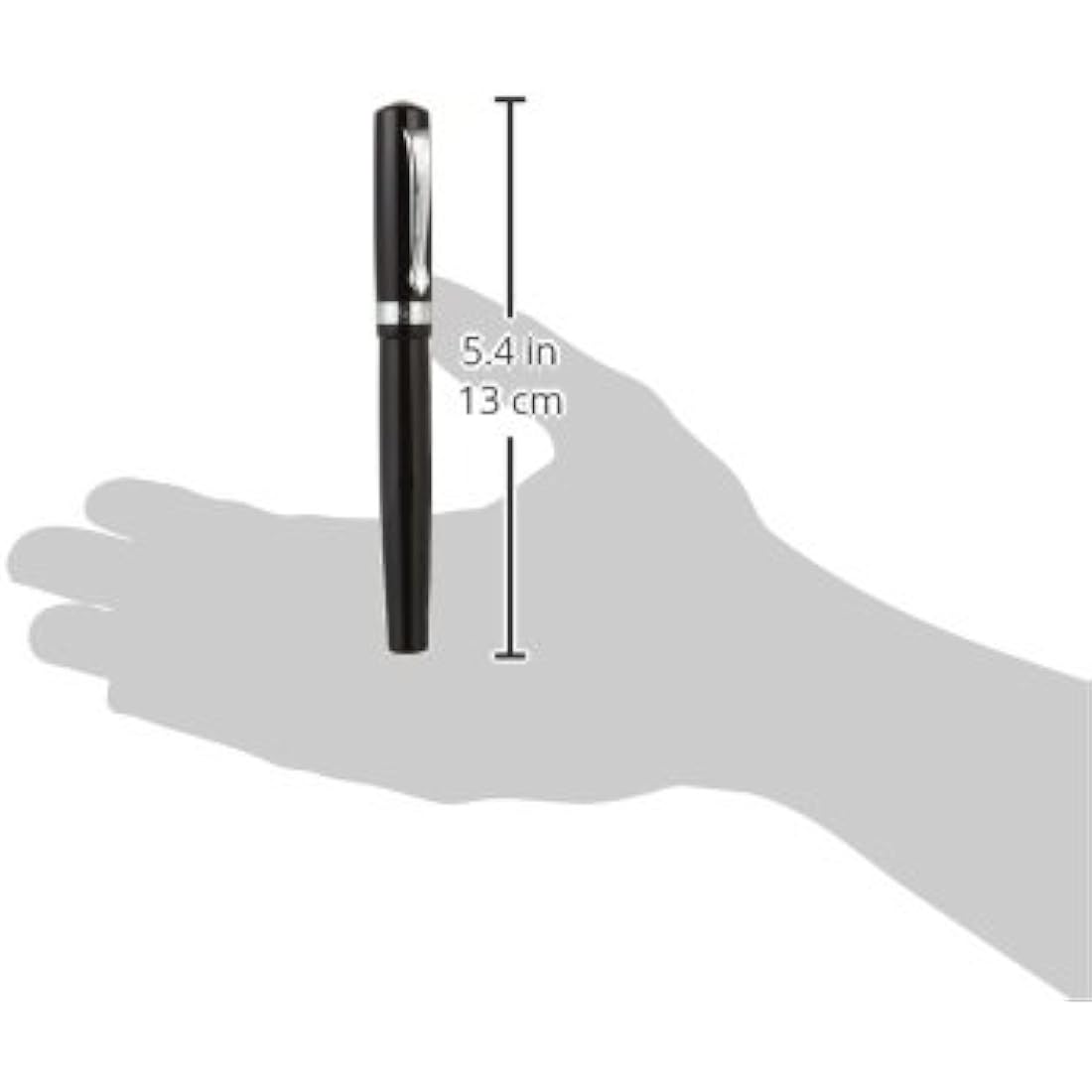 Kaweco STUDENT Black Fountain Pen I Premium Acrylic Fountain Pen for Ink Cartridges I Nostalgic Fountain Pen in Black with Silver Details I Student Pen 16 cm I Nib: F (Fine)