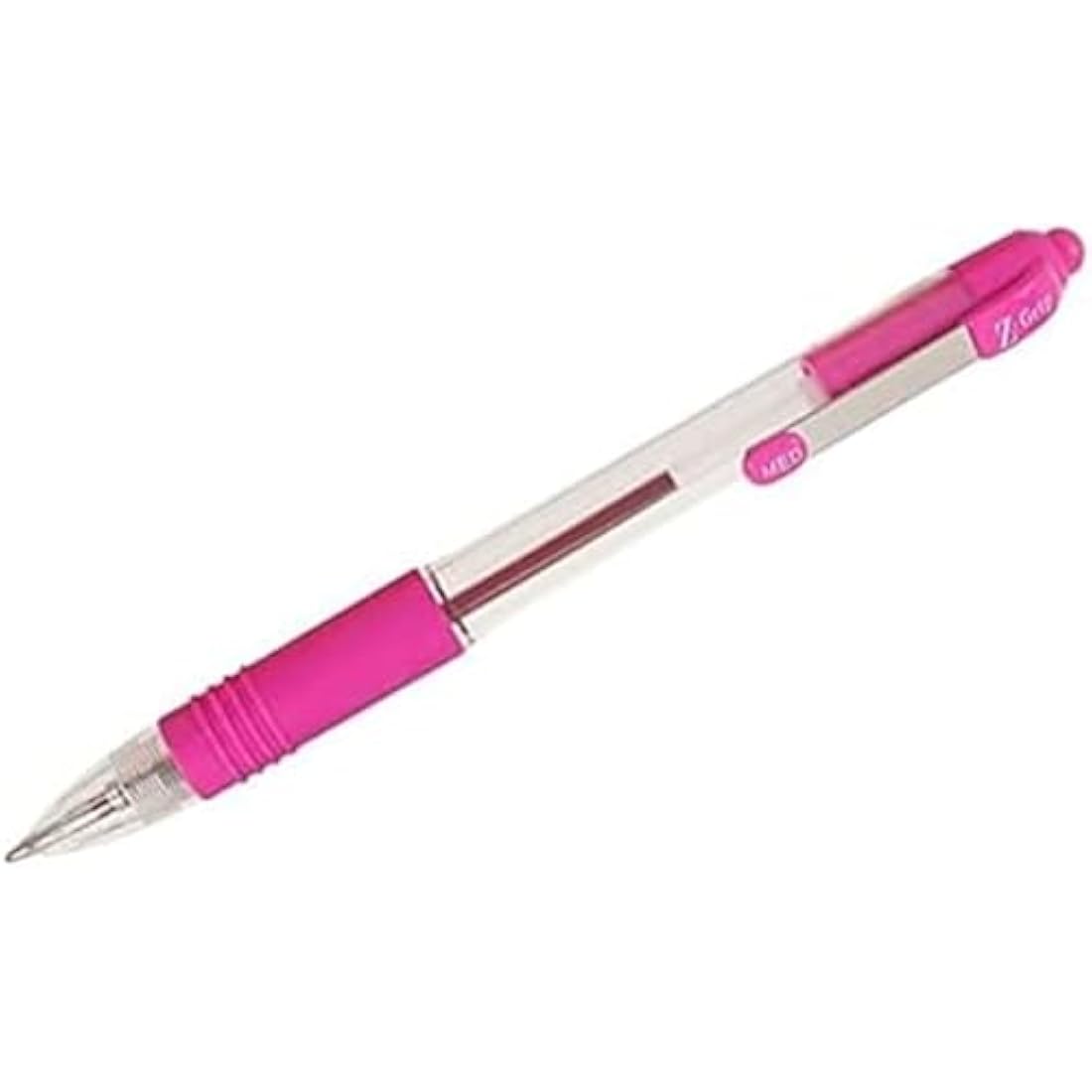 Zebra Pen Z Grip Pink Pens Ballpoint, Smooth & Comfortable Pens with Pocket Clip, Retractable Ballpoint Pens with Pink Ink, Reliable Biro Pens Multipack for Everyday Use - Medium Point, 12pk