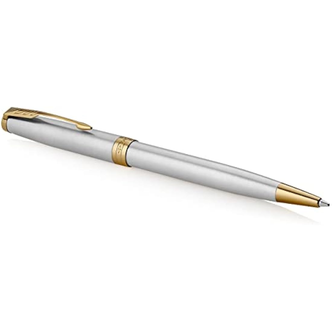 Parker Sonnet Ballpoint Pen | Stainless Steel with Gold Trim | Medium Point | Handwriting Pens & Stationery Supplies | Black Ink | Gift Box