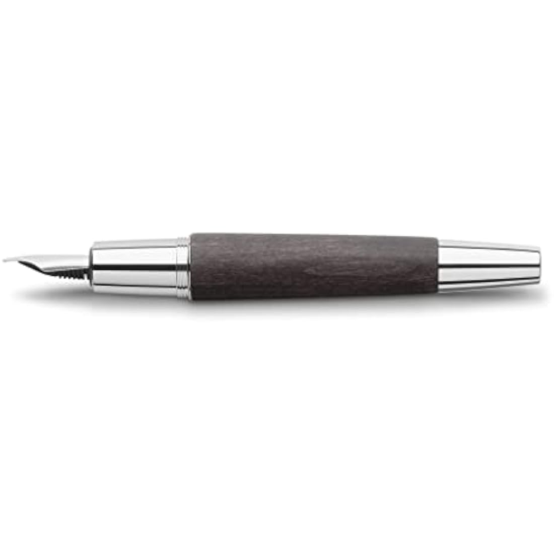 Faber-Castell Faber E-Motion F Fountain Pen Black Wood and Chrome
