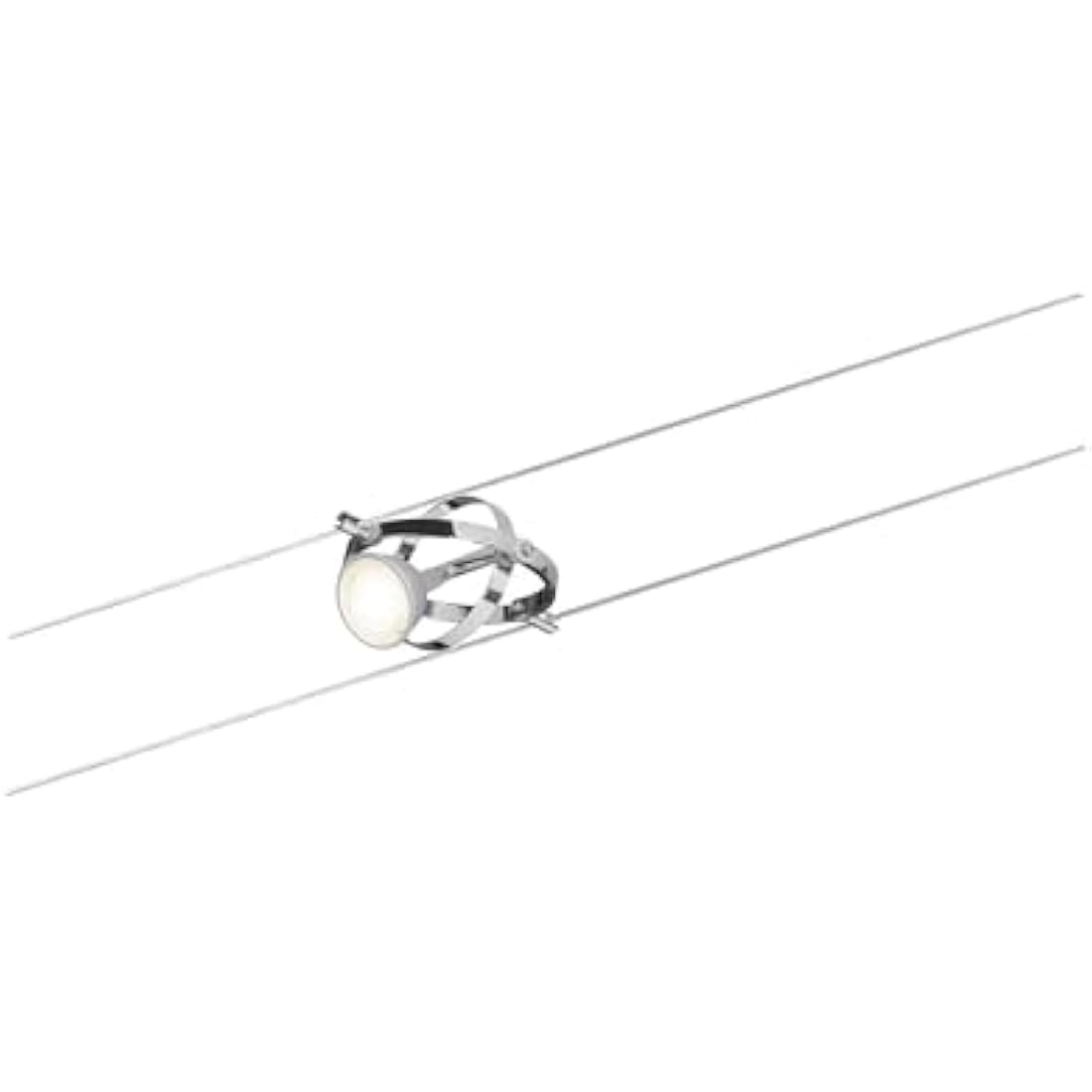 Paulmann 94144 Cable Lighting System – Cardan Set, Extendable Max 4 x 10 Watt Matt Chrome/Chrome Wire Suspension Lamps Without Bulbs