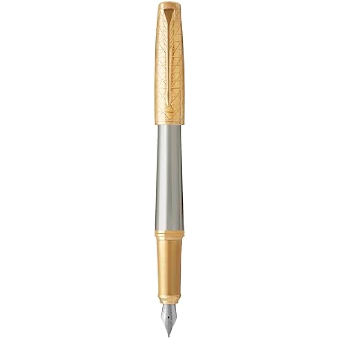 Parker Urban Premium Metal Fountain Pen | Aureate Gold Powder with Intricate Engraved Pattern | Gold Trims | Medium Nib | Gift Boxed