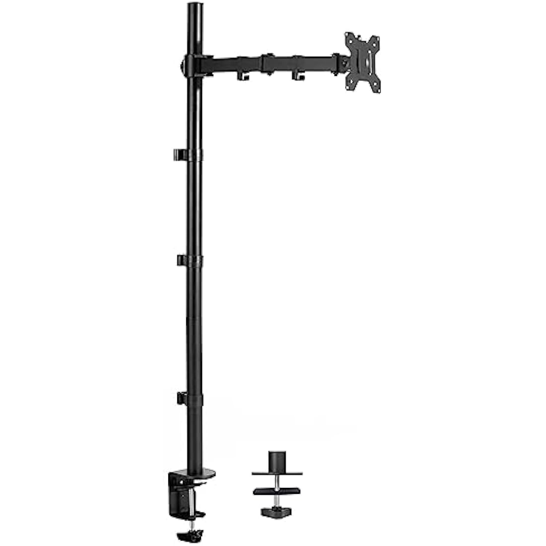 VIVO Extra Tall Single Monitor Desk Mount Stand 39 inch Pole. Features Full Adjustability - Tilt and Articulation, Holds 13 to 32 inch Screens up to 22 lbs with VESA Mounting, Black, STAND-V011