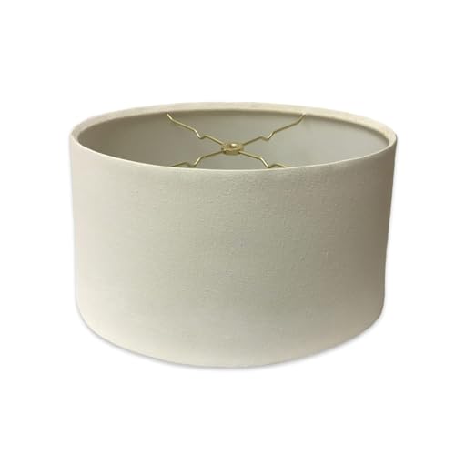 Royal Designs Shallow Oval Hardback Lamp Shade, Linen Eggshell, 10 x 12 x 7
