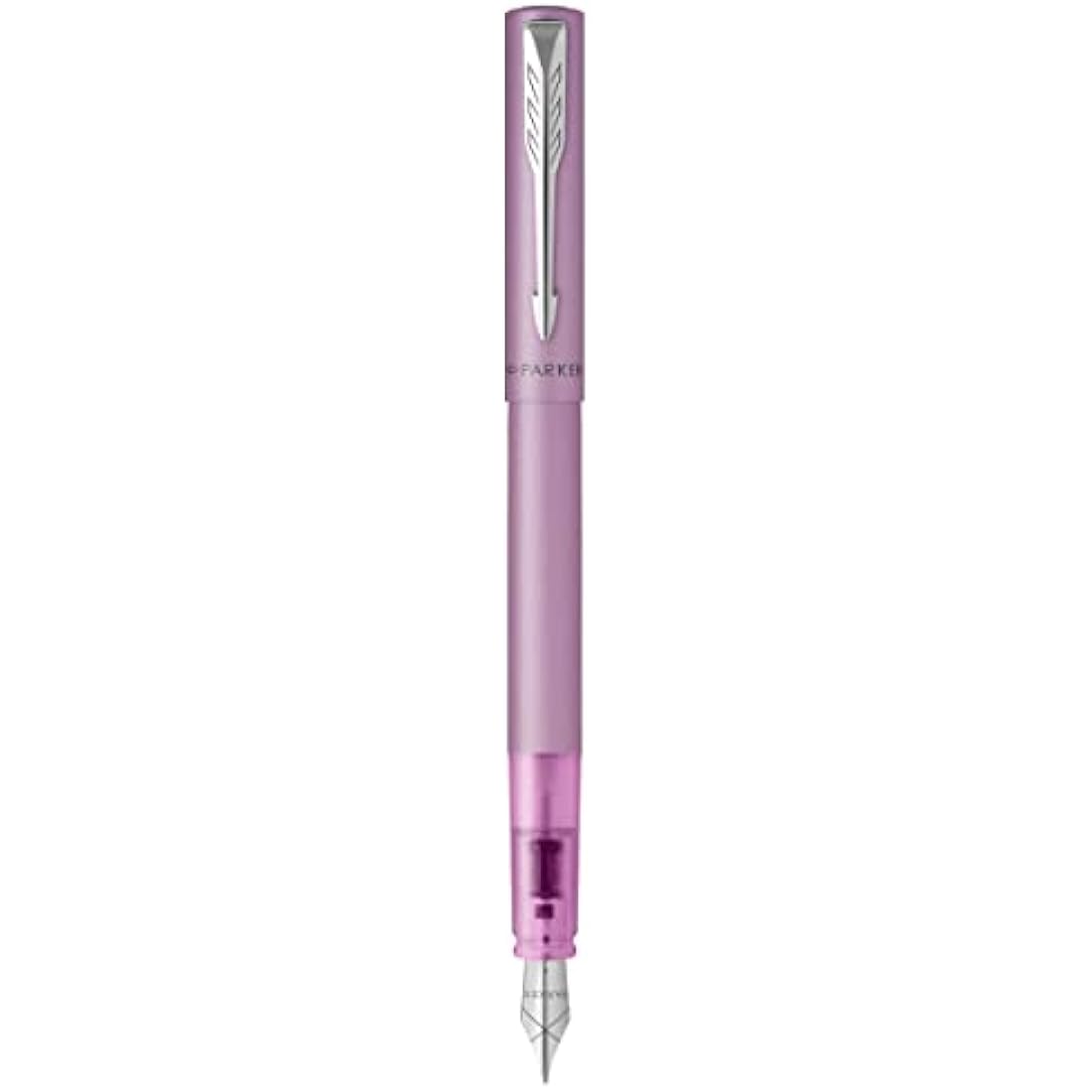 Parker Vector XL Fountain Pen | Metallic Lilac Lacquer on Brass | Medium Nib with Blue Ink Refill | Gift Box