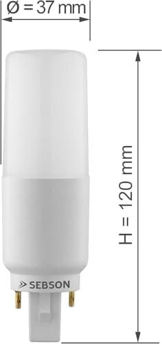 SEBSON G24 7W LED, G24d Universal (G24d-1, G24d-2, G24d-3) - 10 Pack - Neutral White 4000K, 50W Replacement for Light Bulb, 660lm, 230V, 220º Beam Angle - not dimmable