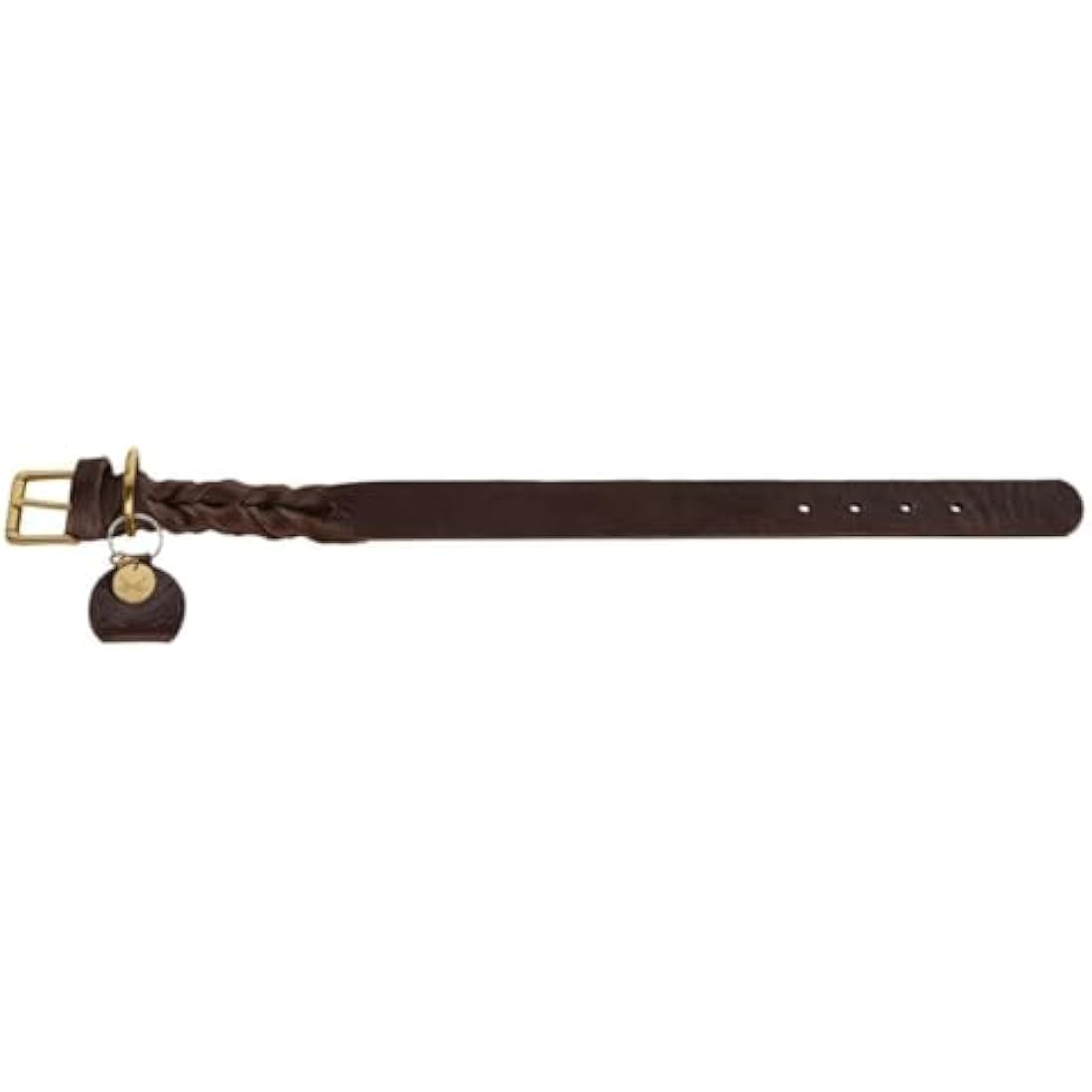 HUNTER Sansibar Solid Dog Collar Leather Heavy Duty Grippy Braided 40 (S) Dark Brown