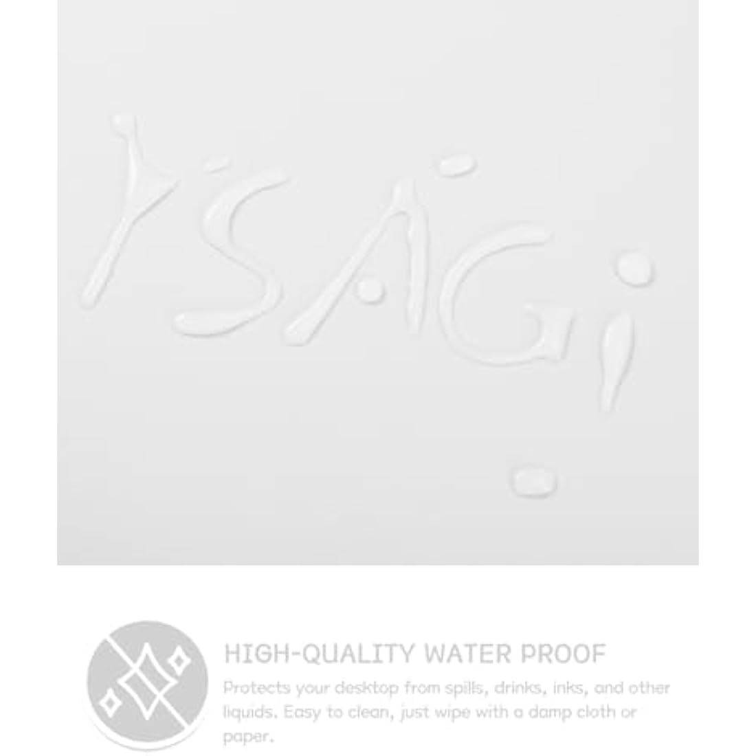 YSAGi Non-Slip Desk Pad, Waterproof PVC Leather Desk Table Protector, Ultra Thin Large Mouse Pad, Easy Clean Laptop Desk Writing Mat for Office Work/Home/Decor (90 x 43 cm, White)