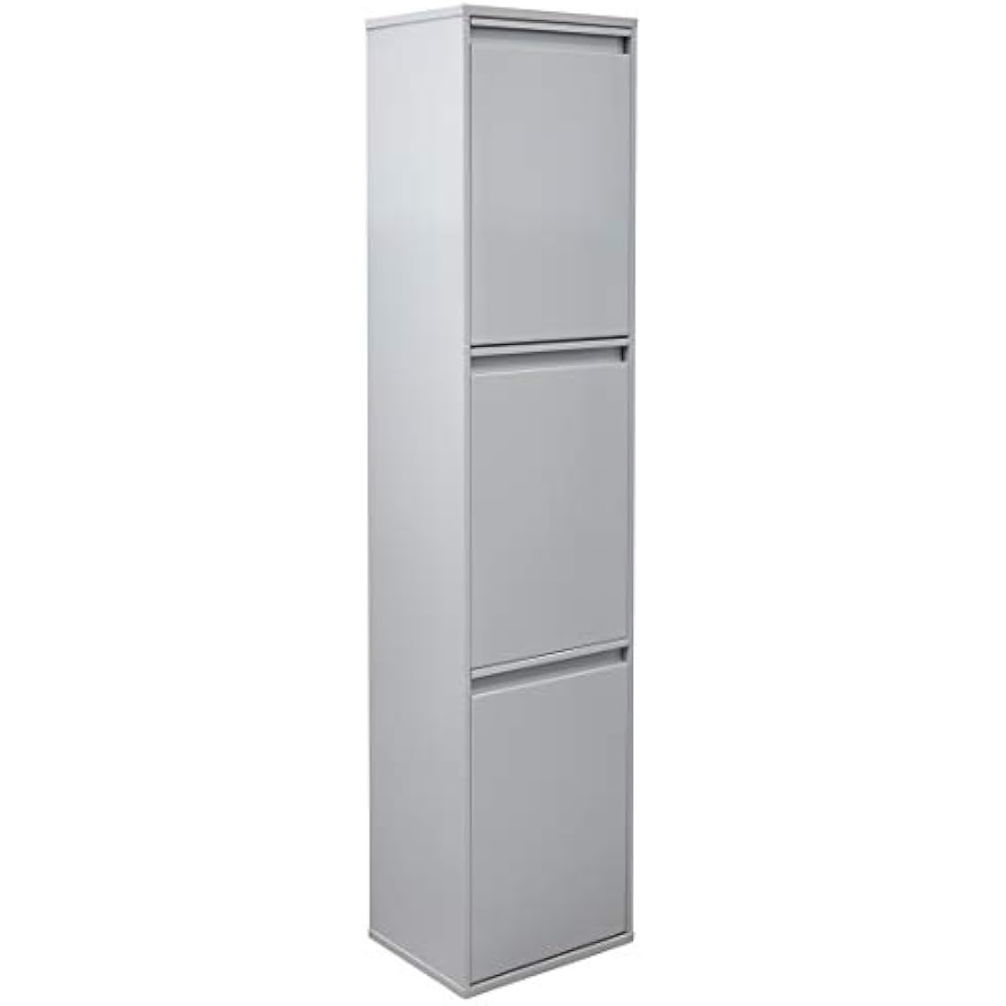 Arregui Basic CR302-B Waste Bin for Waste Collecting Buckets, Steel Cabinet for Differentiated Waste, 3 Drop-Down Doors, 3 x 17 L (51 L), Light Grey