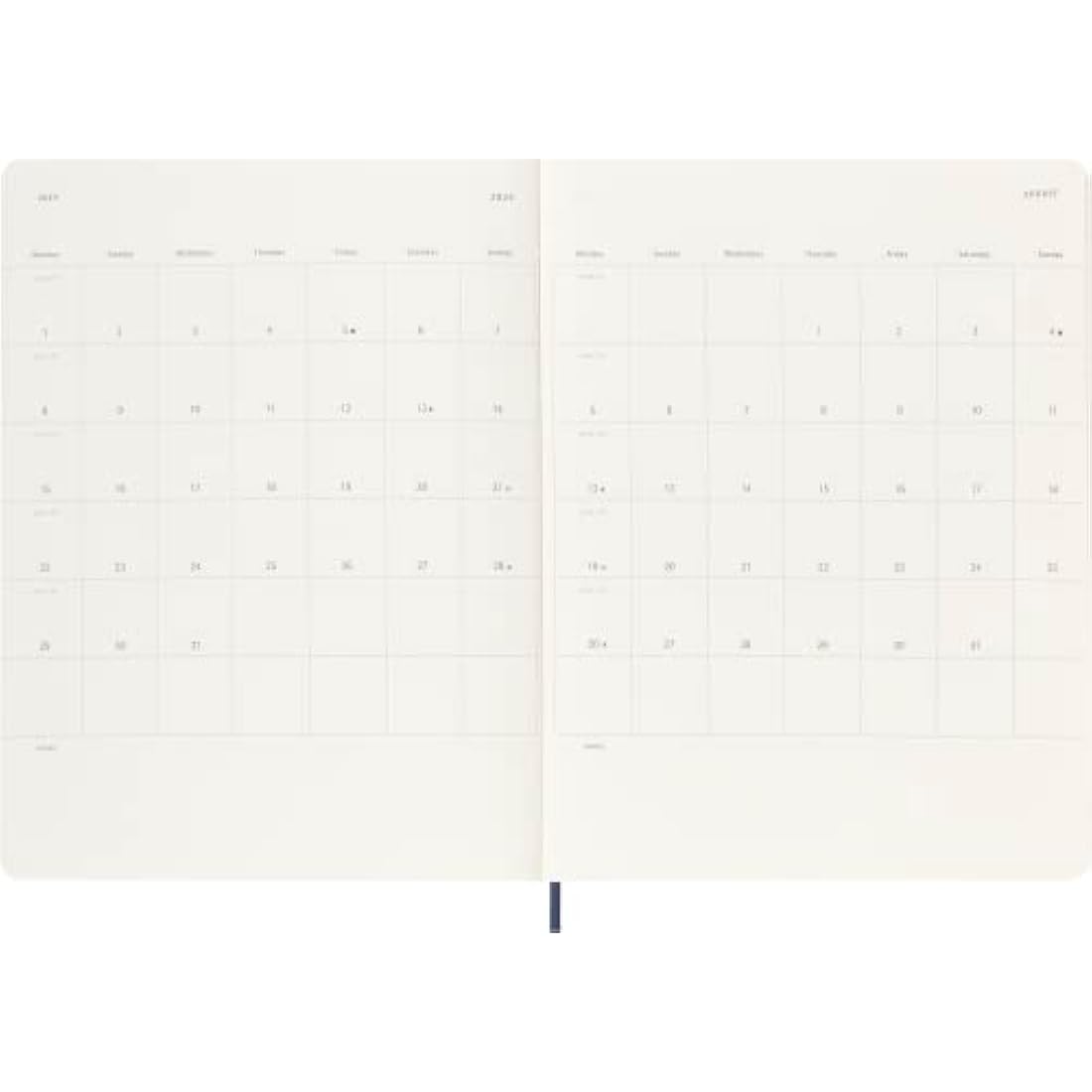 Moleskine Weekly Agenda with Space for Notes 12 Months 2024, Agenda 2024, Size XL 19x25, Soft Cover and Elastic Closure, Colour Sapphire Blue