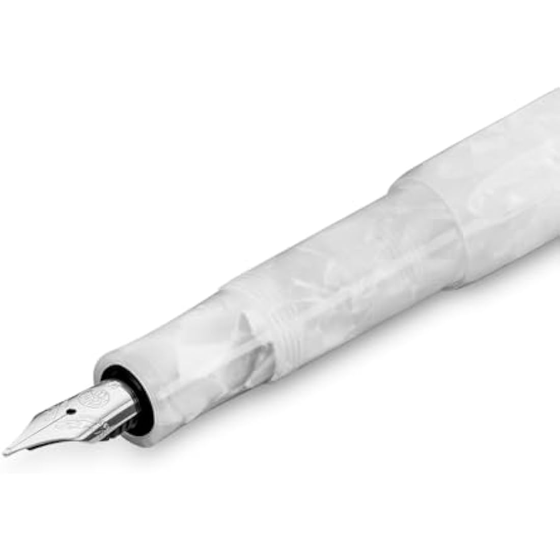 Kaweco ART SPORT Fountain Pen Mineral White I Exclusive Acrylic Reservoir Pen for Ink Cartridges With Steel Nib 12.5 cm I Including Metal Box I Nib: B (Broad)