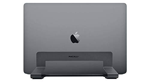 Macally Vertical Laptop Stand for Desk - Adjustable Desk Laptop Holder for Universal Compatibility - Saves Space & Improves Airflow