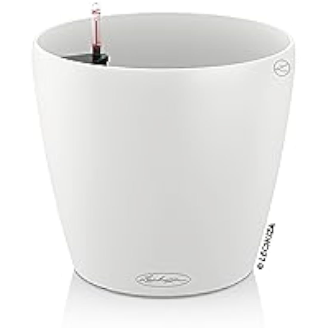 Lechuza CLASSICO Color 60 Self Watering Planter Large Garden Plastic Indoor and Outdoor Flower Plant Pot with Drainage Hole D60 H55.5 cm White