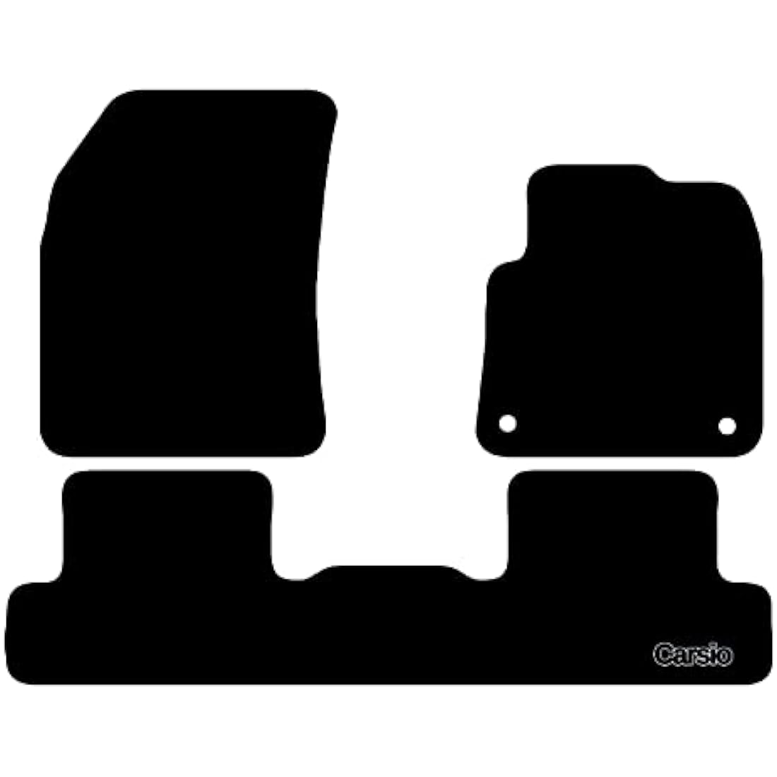 Carsio Carpet Car Mats For Peugeot 3008 Facelift 2021 to 2023 Tailored Fit Floor Mat Set Complete Accessory Black Custom Fitted - All Weather, Anti-Slip Backing & Black Trim