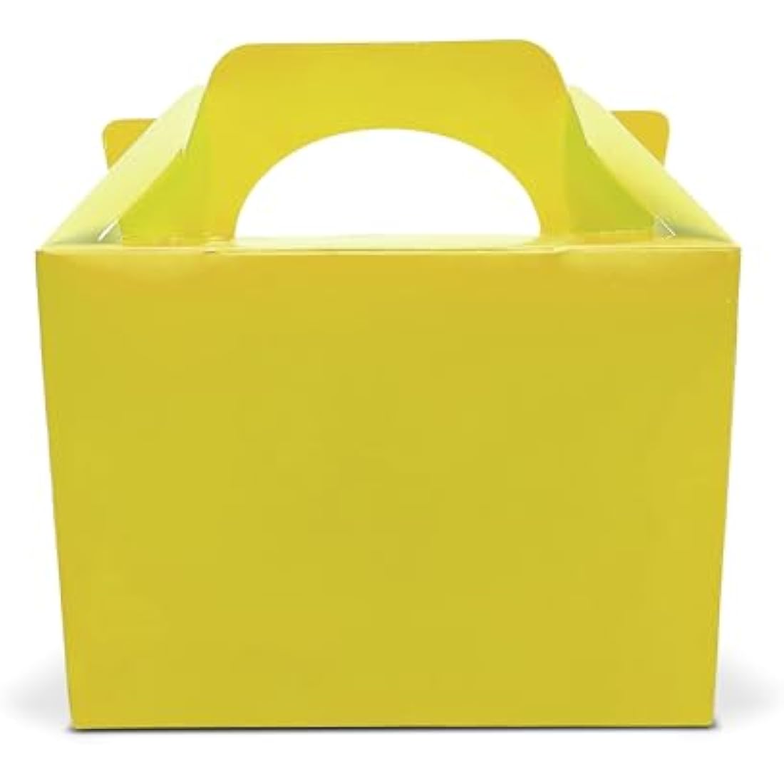 Lotus 50 x Children/Kids Plain Coloured Party Boxes Carry Food Meal Fun Picnic Birthday Wedding Favour/Baby Shower Party Halloween Trick or Treat Box Loot Bag (Yellow)