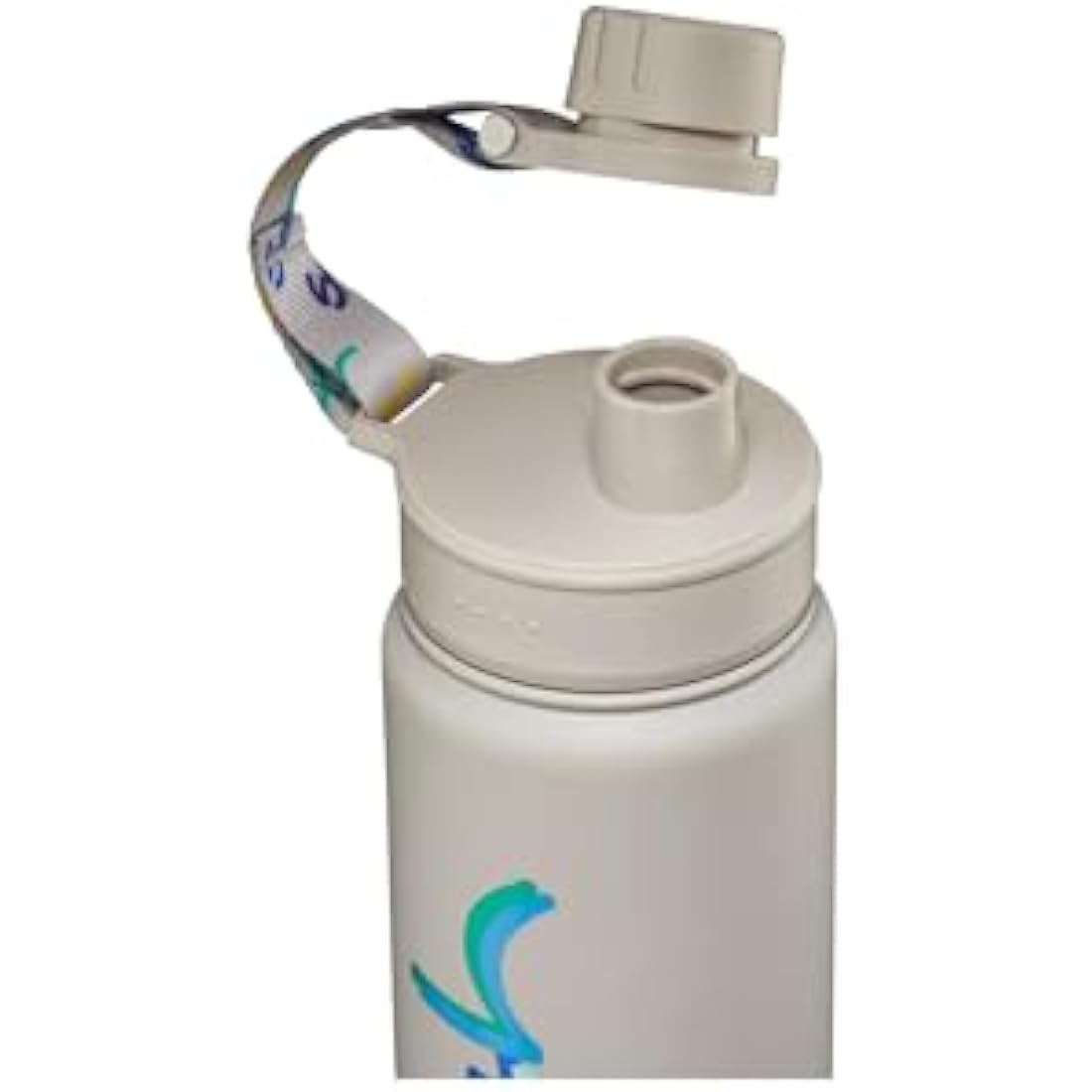 Satch Drinking Bottle Made of Stainless Steel, BPA-Free, 0.5 L, Leak-Proof and Suitable for Carbonated Drinks, for Hot and Cold Drinks, Colourful Mind, Beige