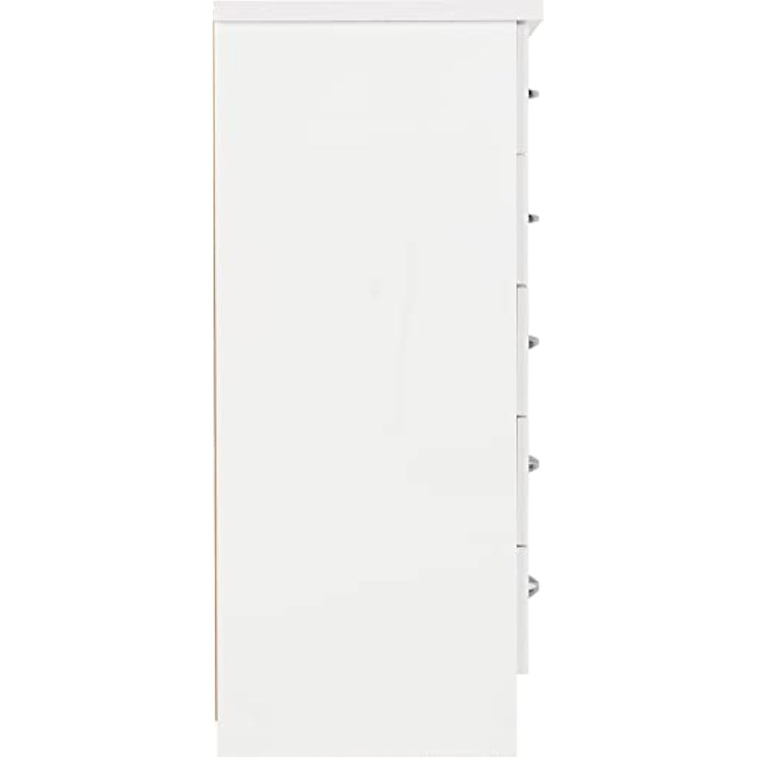 Seconique Nevada 5 Drawer Narrow Chest in White Gloss