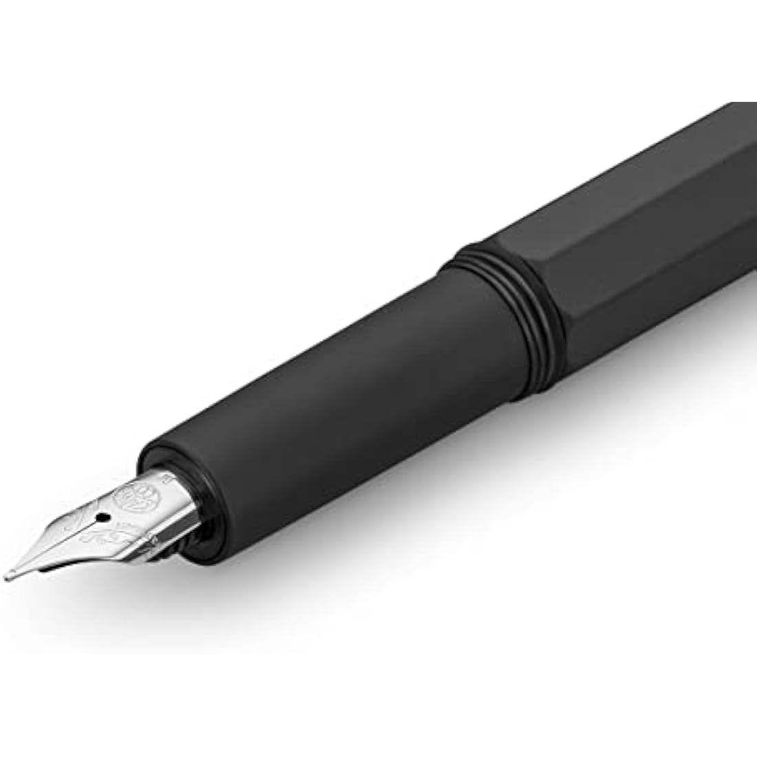 Kaweco ORIGINAL Fountain Pen 060 Black Chrome I Premium Aluminium Fountain Pen for Ink Cartridges I Exclusive Fountain Pen 13 cm I Nib: B (Broad)