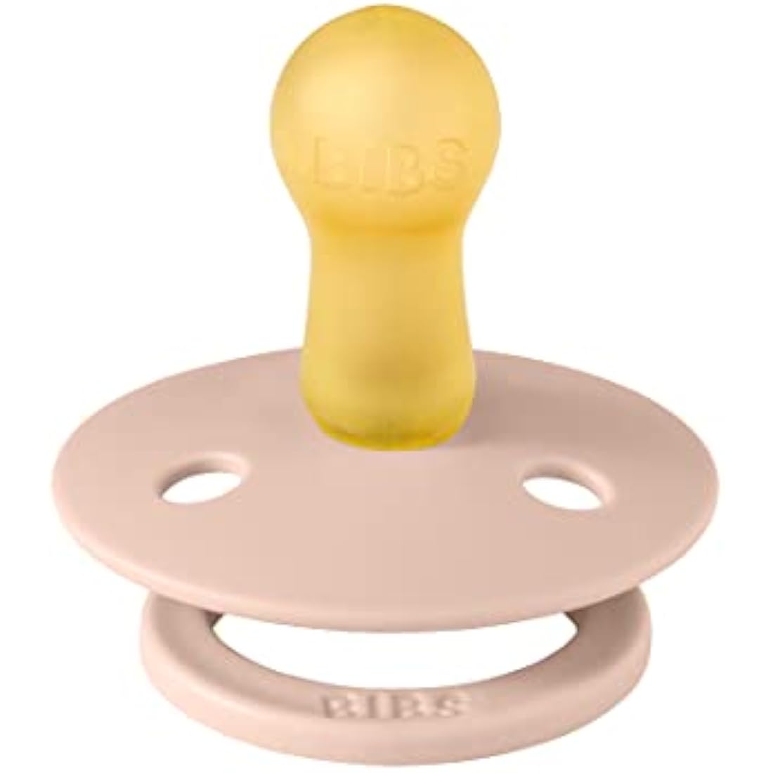 BIBS Colour Soother 2-Pack, BPA Free Dummy Pacifier, Round Nipple. Natural Rubber Latex, Size 2 (6-18 Months), Ivory/Blush