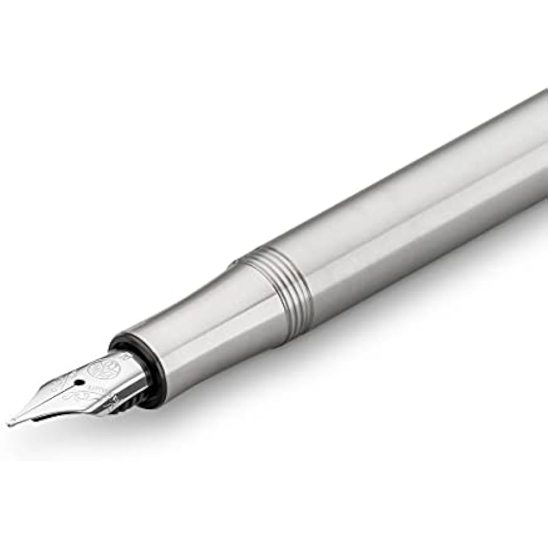 Kaweco LILIPUT Fountain Pen Stainless Steel I Premium Stainless Steel Fountain Pen for Ink Cartridges I Exclusive Fountain Pen 12.5 cm I Nib: EF (Extra Fine)