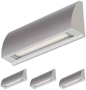 ledscom.de 4 LED Wall Light/Staircase Light SEGIN for Outdoors, IP54, Flat, Downlight, Grey matt, Angular, 6.3 W, 630lm, Cool White