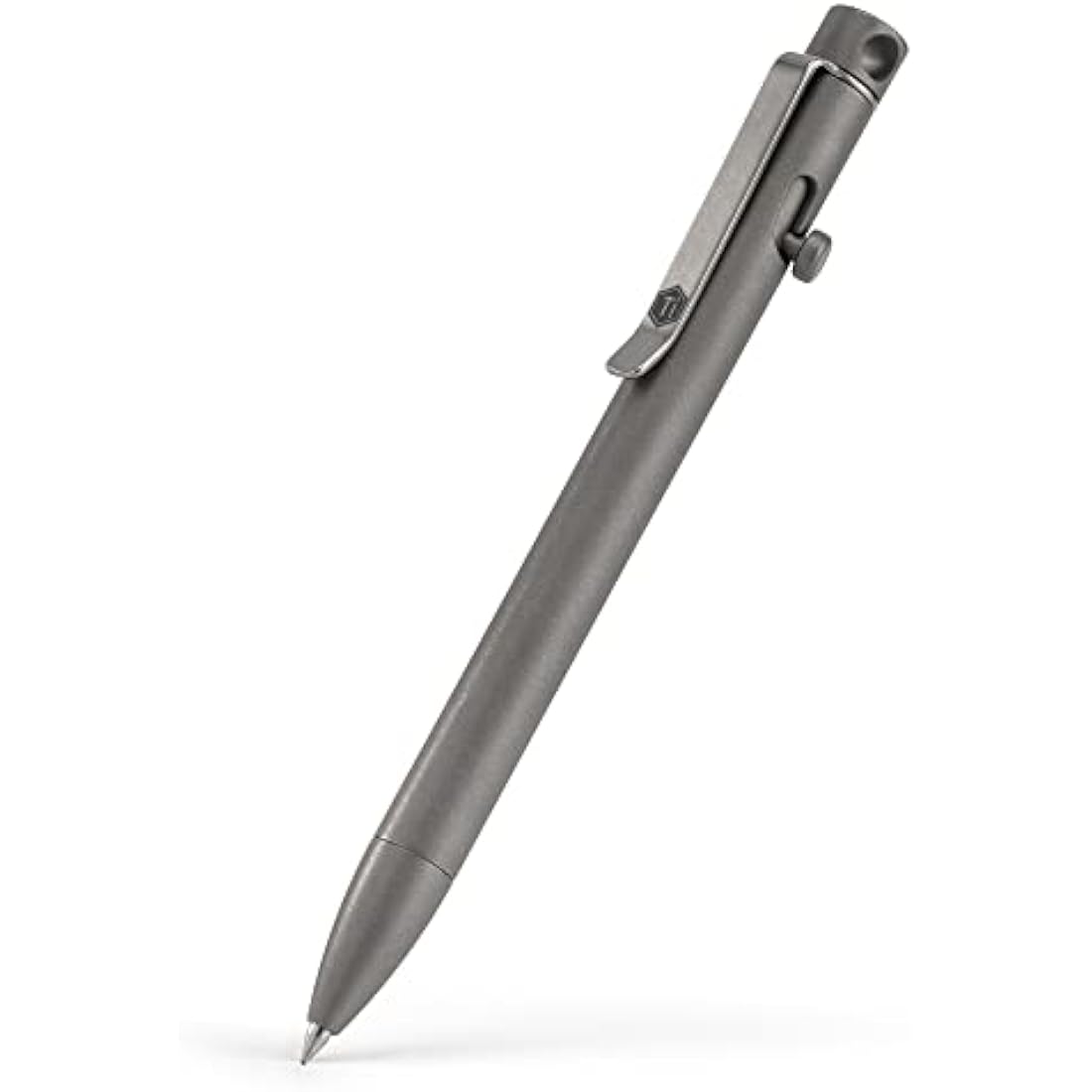 KeyUnity KP01 Ballpoint Pen with Clip, Personalised EDC Pocket Pen Made of Titanium Alloy, Retractable Metal Pen for Daily Use, Sandblasted Finish