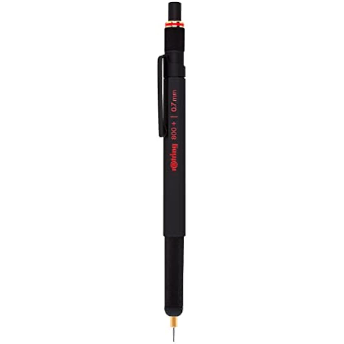 rOtring 800+ Mechanical Pencil and Touchscreen Stylus | Twist-to-Retract HB 0.7 mm Propelling Pencil | Black Metal Barrel