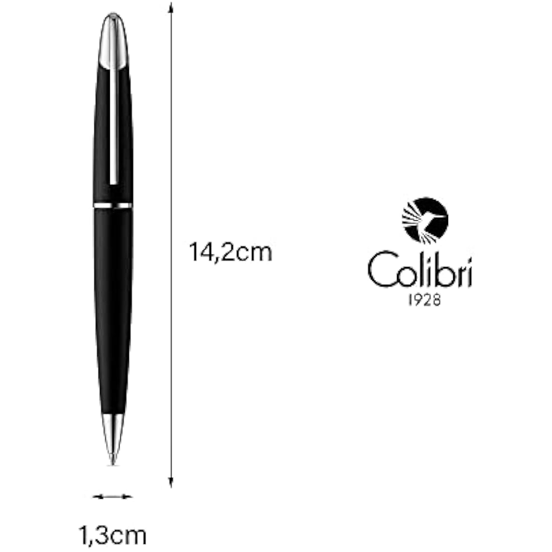 Colibri Equinox Twist ballpoint Pen-Brushed Black Steel and Chrome Finish Luxury Pen-sleek Branded Spring Clip-Comes In A Nice Gift Box-Gift for Men and Women