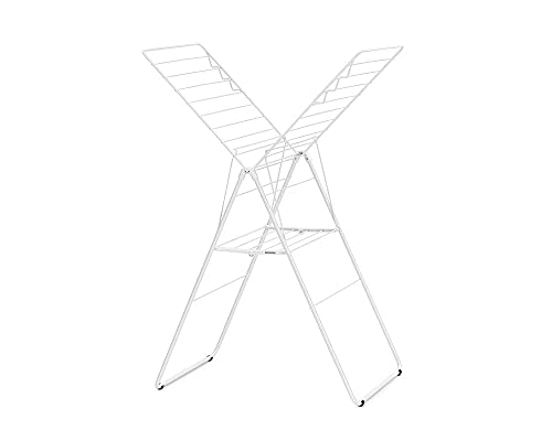 Brabantia HangOn Laundry Drying Rack (20m / Fresh White) Compact, Foldaway, Adjustable Indoor Stainless Steel Clothes Horse