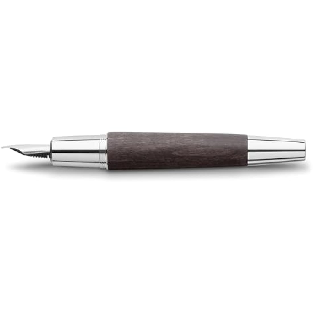 Faber-Castell e-motion 148222 Fountain Pen Wood/Chrome/EF Nib with Gift Packaging/Barrel Colour Black/Silver
