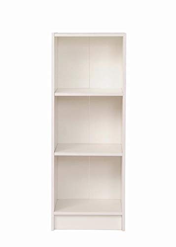 Timber Art Design UK 3 Tier Bookcase Medium Narrow Tall Shelf Rack Contemporary Organizer Display Shelving Unit for Modern Living Room, Office Space